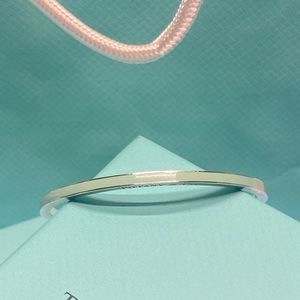 Tiffany & Co. Blue Enamel Sterling Silver Bangle Bracelet